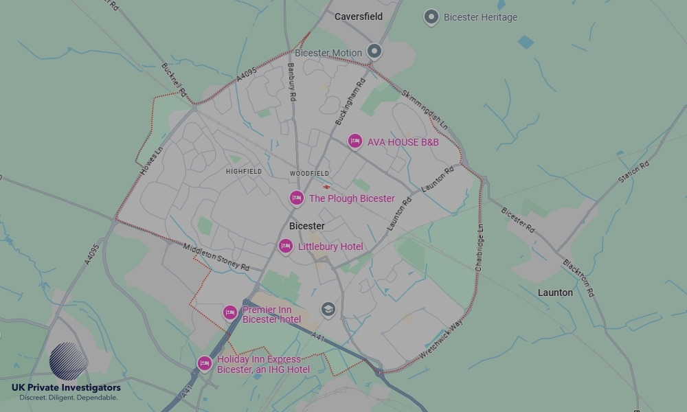 Areas of Bicester our Tracing Agents operate
