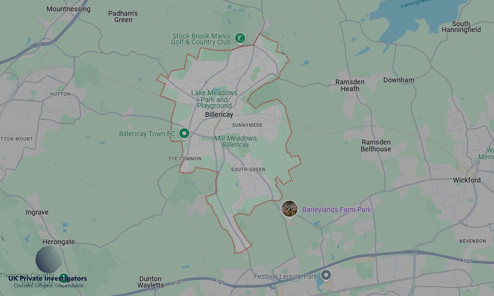 Areas of Billericay our Tracing Agents operate