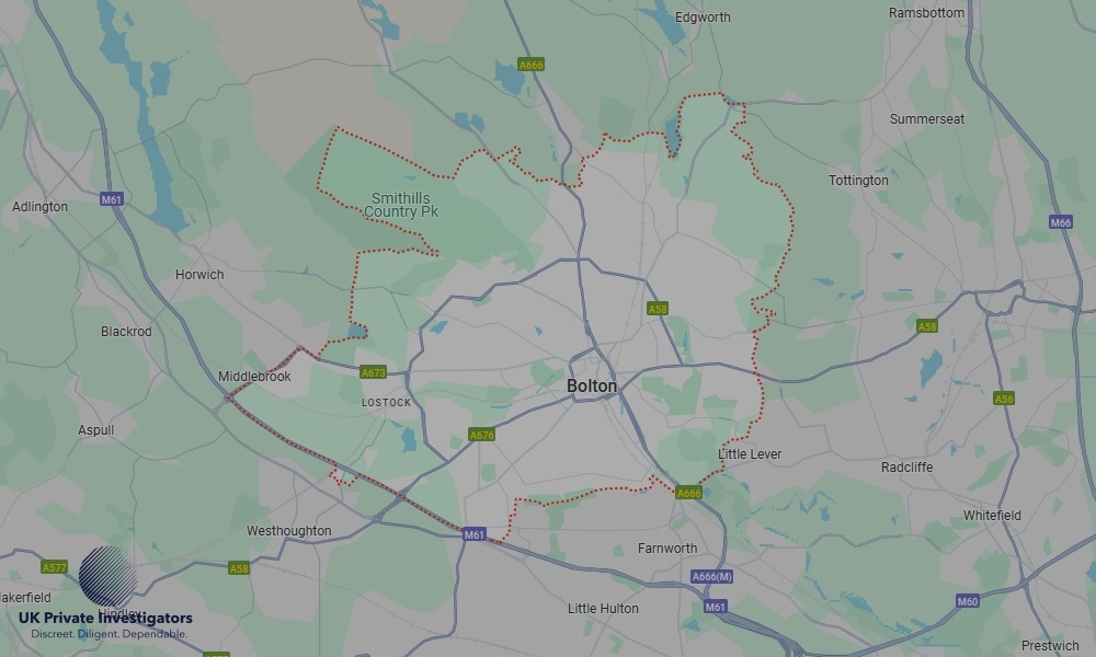 Areas of Bolton our Tracing Agents operate