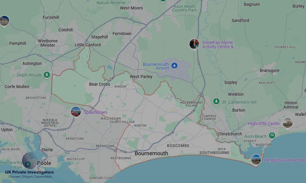 Areas of Bournemouth our Tracing Agents operate