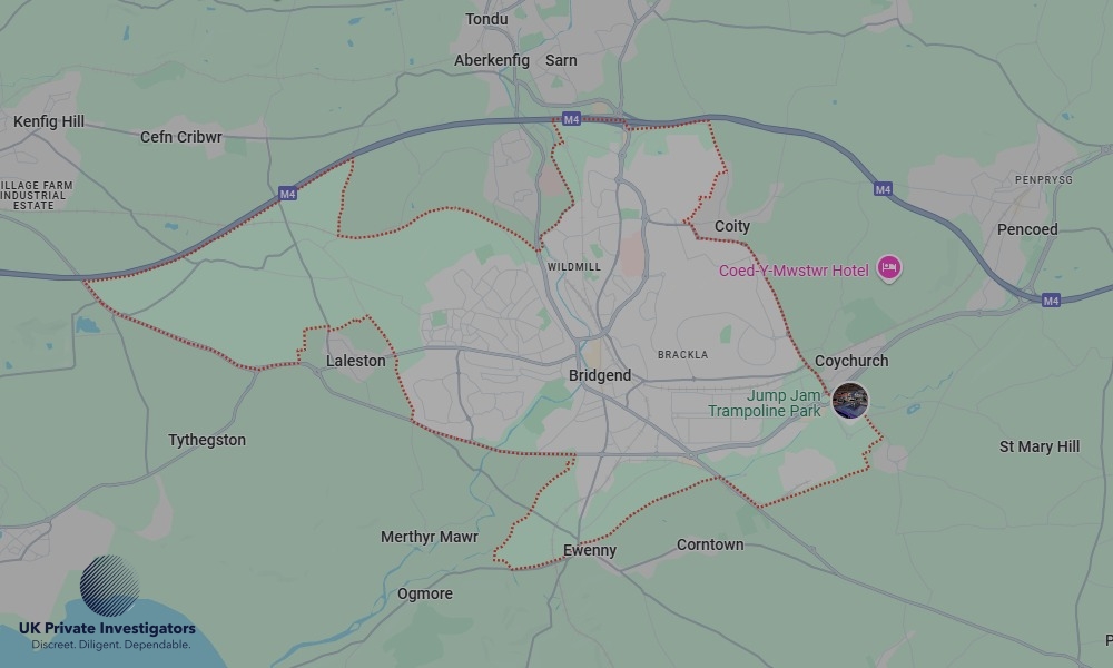 Areas of Bridgend our Tracing Agents operate