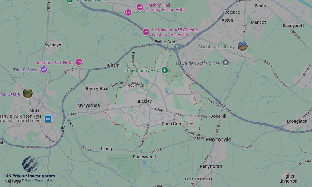 Areas of Buckley our Tracing Agents operate