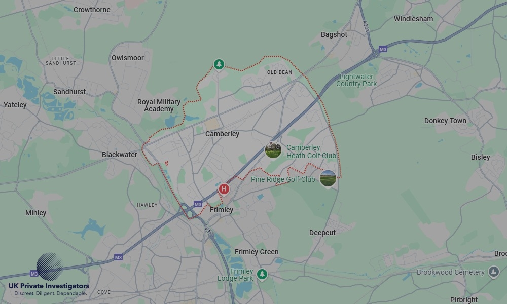 Areas of Camberley our Tracing Agents operate Areas of Camberley our Tracing Agents operate