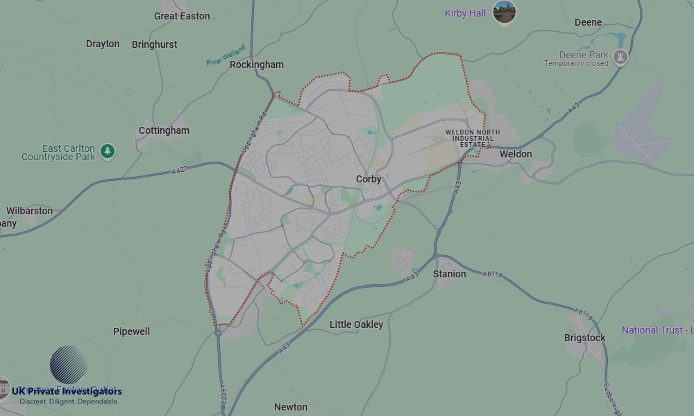 Areas of Corby our Tracing Agents operate
