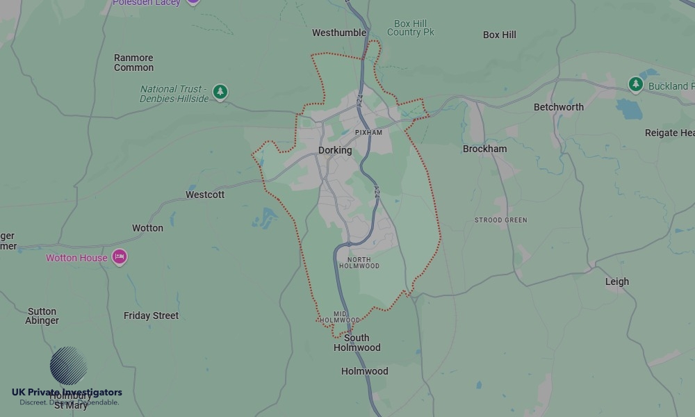Areas of Dorking our Tracing Agents operate
