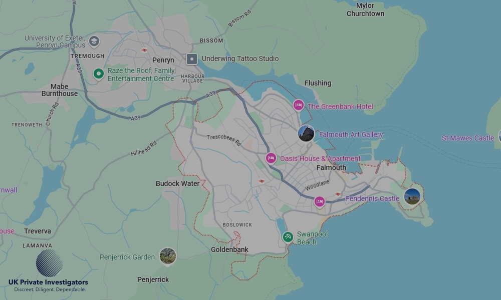 Areas of Falmouth our Tracing Agents operate