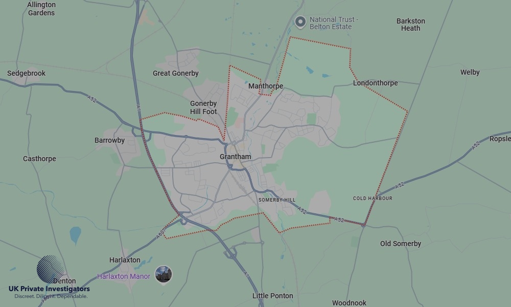Areas of Grantham our Tracing Agents operate