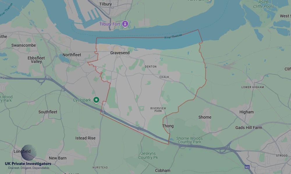 Areas of Gravesend our Tracing Agents operate