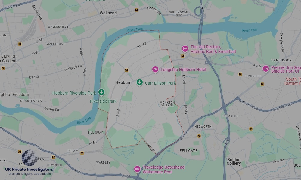 Areas of Hebburn our Tracing Agents operate