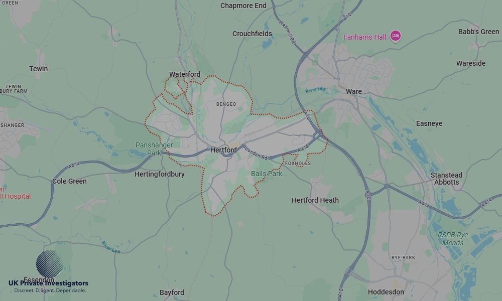 Areas of Hertford our Tracing Agents operate