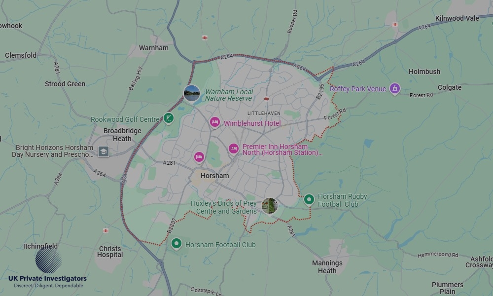 Areas of Horsham our Tracing Agents operate
