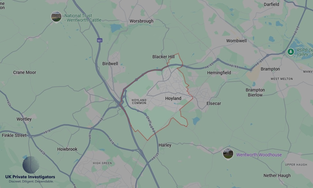 Areas of Hoyland our Tracing Agents operate Areas of Hoyland our Tracing Agents operate