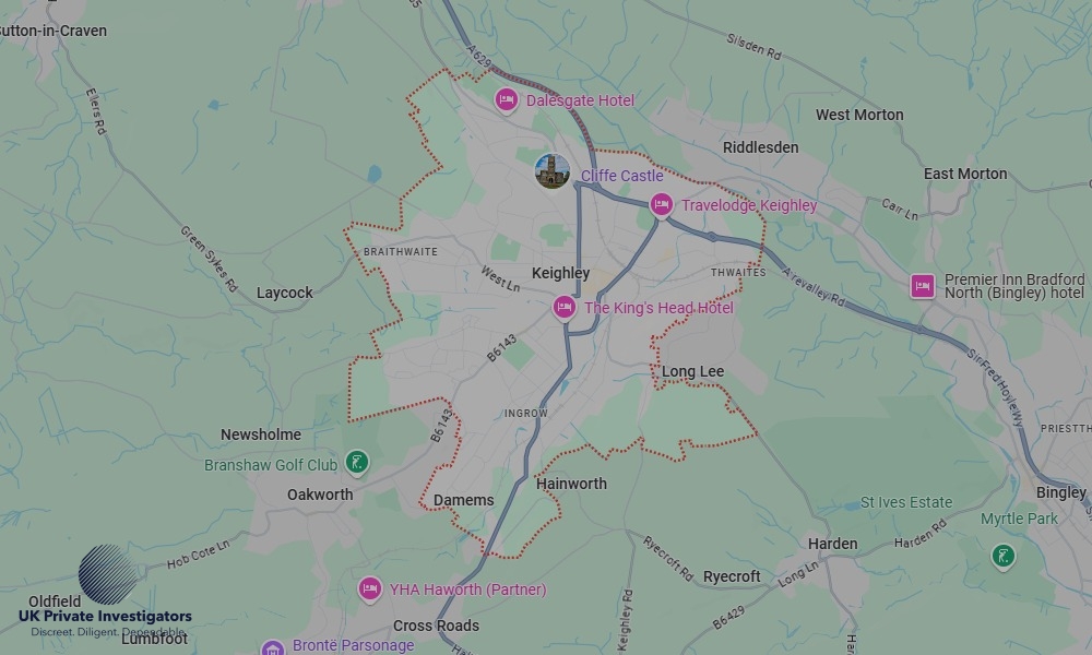 Areas of Keighley our Tracing Agents operate