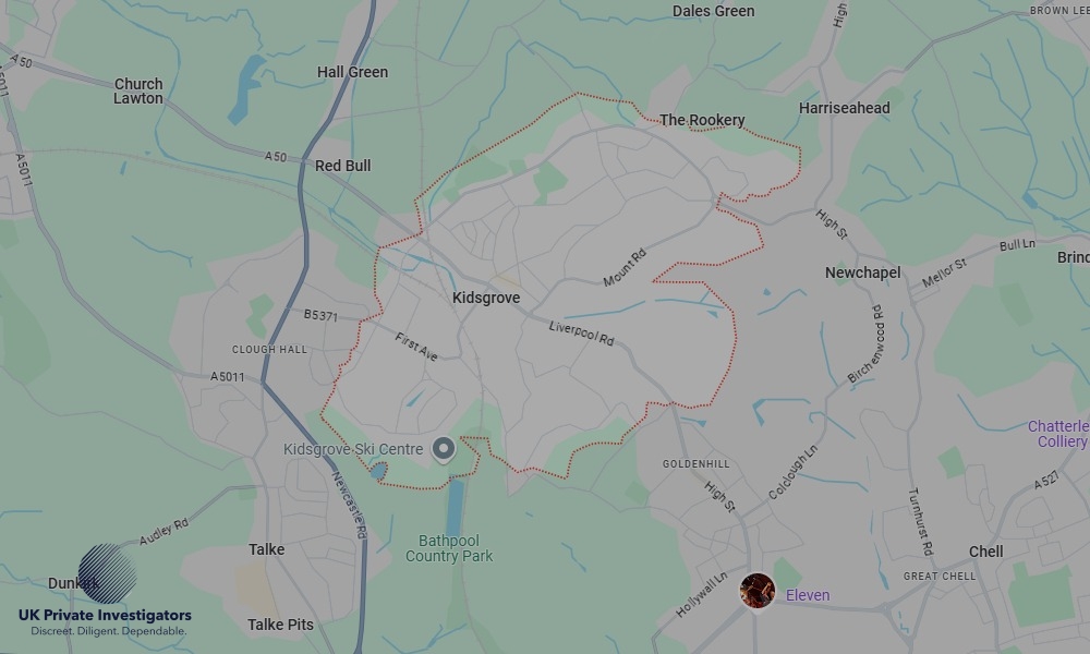 Areas of Kidsgrove our Tracing Agents operate