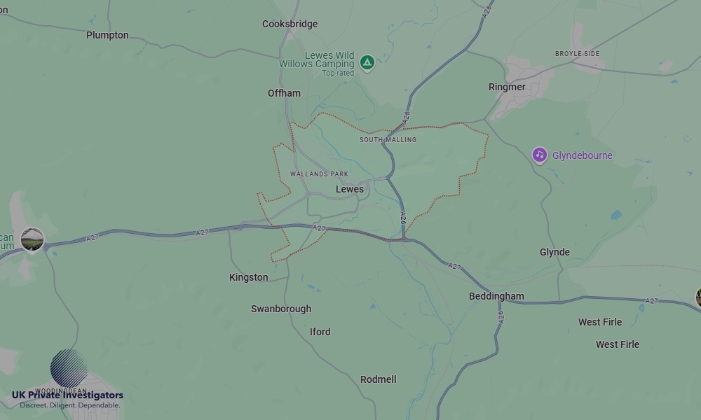Areas of Lewes our Tracing Agents operate