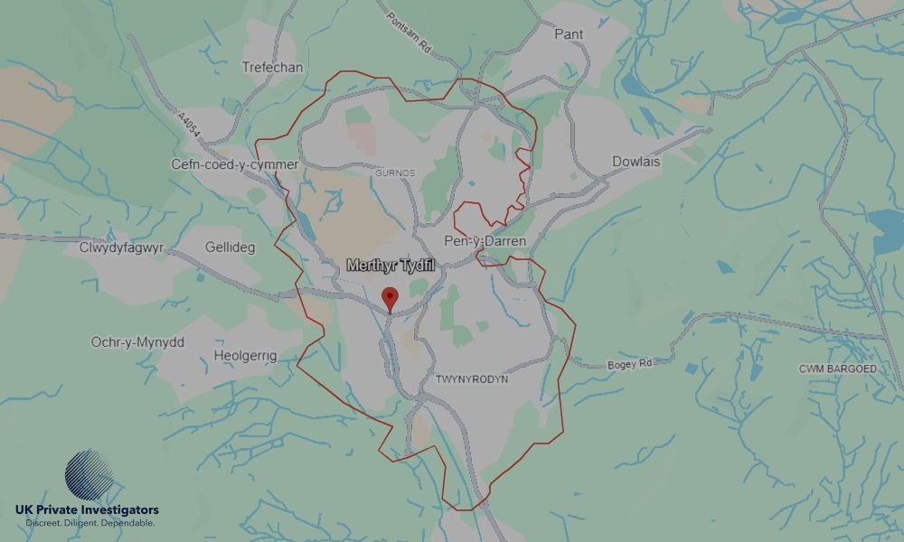 Areas of Merthyr Tydfil our Tracing Agents operate