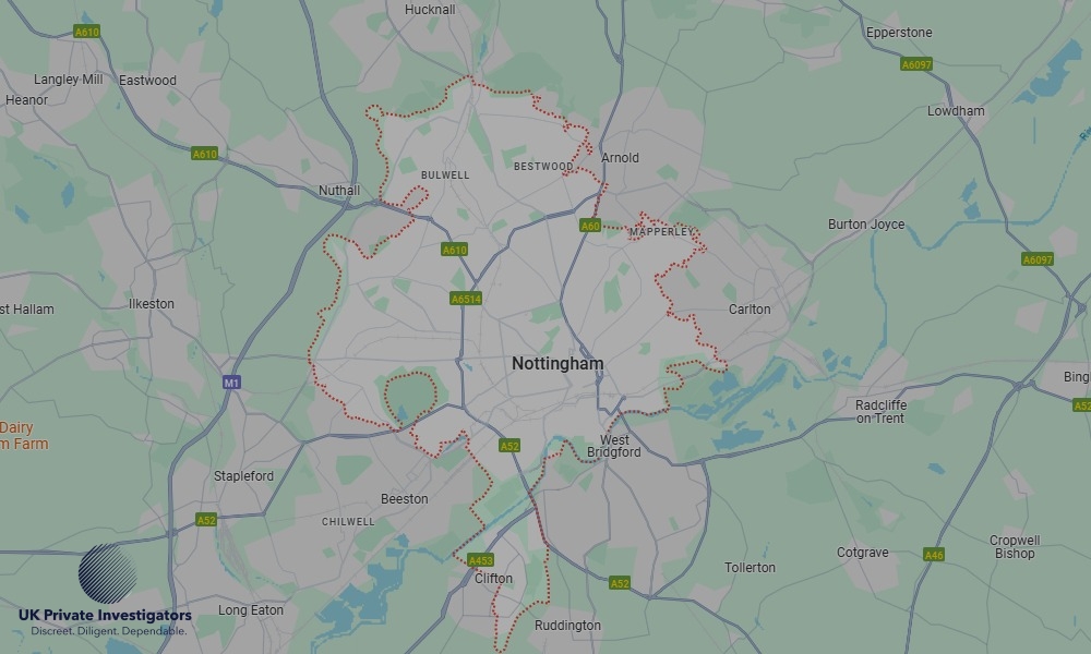 Areas of Nottingham our Tracing Agents operate