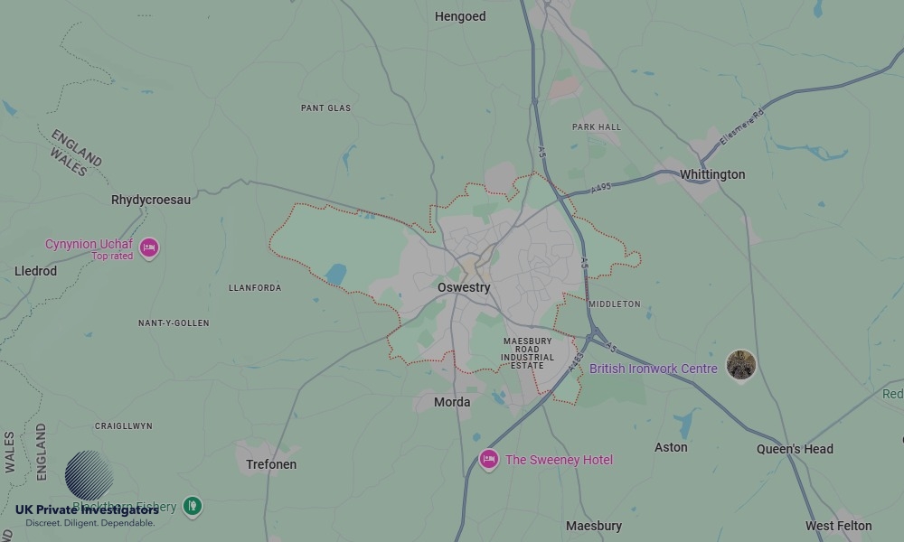 Areas of Oswestry our Tracing Agents operate