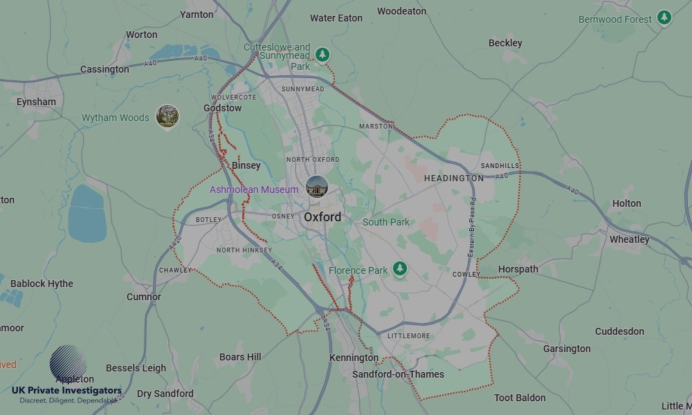 Areas of Oxford our Tracing Agents operate