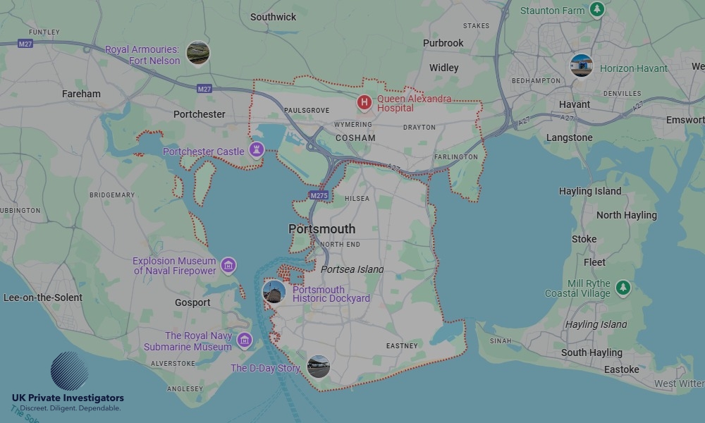 Areas of Portsmouth our Tracing Agents operate