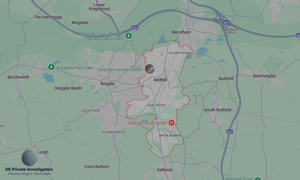 Areas of Redhill our Tracing Agents operate