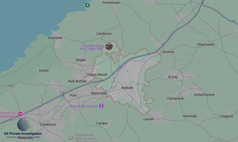 Areas of Redruth our Tracing Agents operate