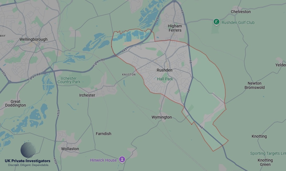 Areas of Rushden our Tracing Agents operate