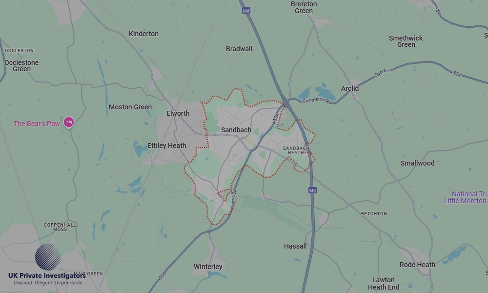 Areas of Sandbach our Tracing Agents operate