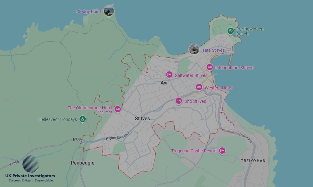 Areas of St Ives our Tracing Agents operate