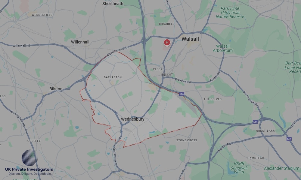 Areas of Wednesbury our Tracing Agents operate