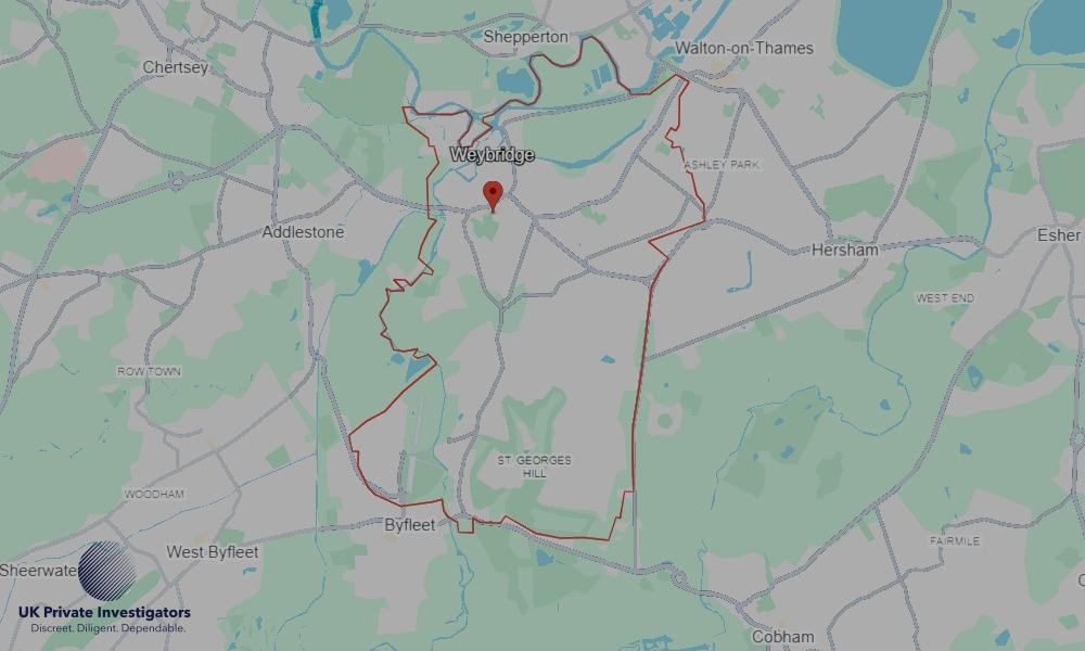 Areas of Weybridge our Tracing Agents operate