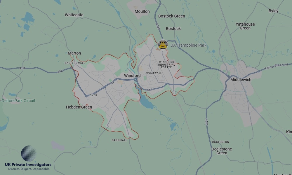 Areas of Winsford our Tracing Agents operate