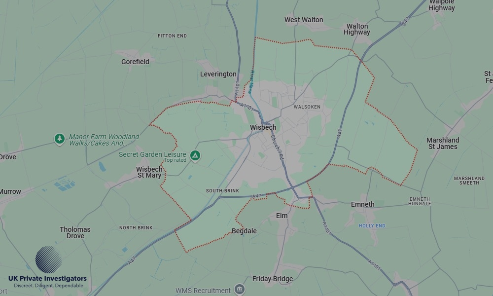 Areas of Wisbech our Tracing Agents operate