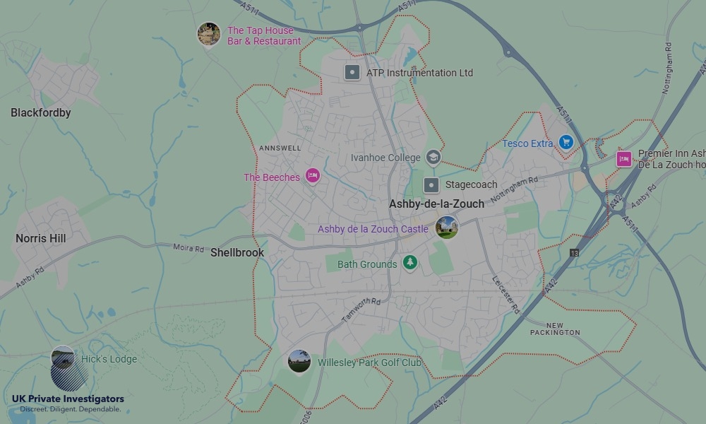 Areas of Ashby-de-la-Zouch our Tracing Agents operate