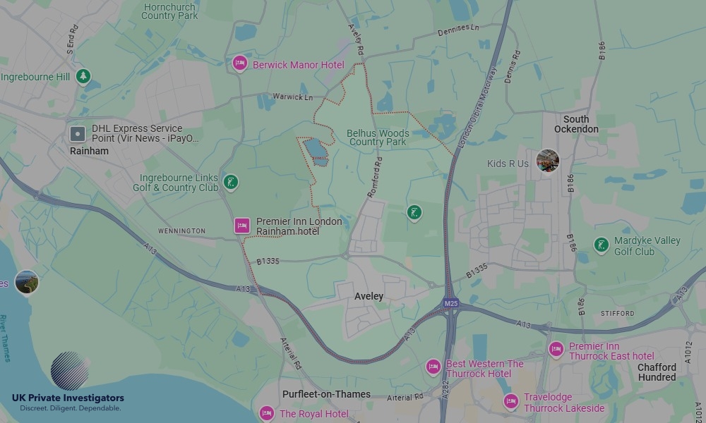 Areas of Aveley our Tracing Agents operate