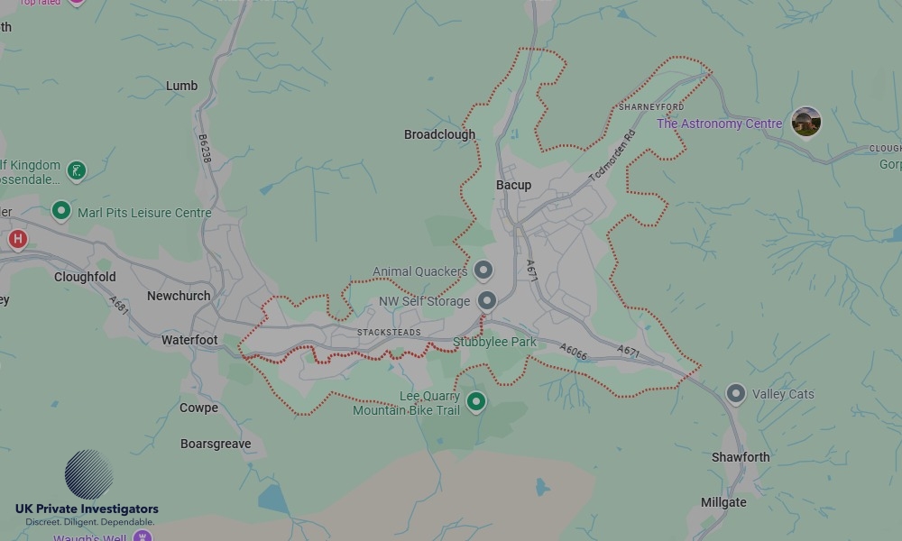 Areas of Bacup our Tracing Agents operate