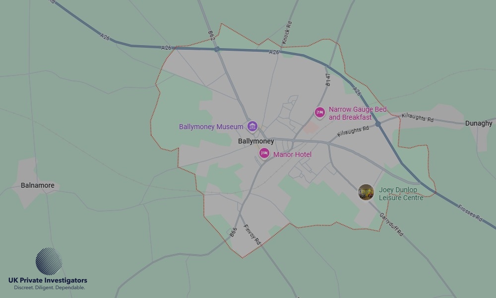 Areas of Ballymoney our Tracing Agents operate