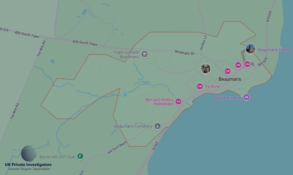 Areas of Beaumaris our Tracing Agents operate