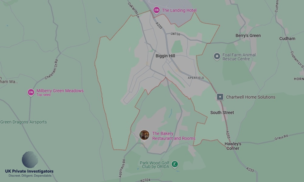 Areas of Biggin Hill our Tracing Agents operate