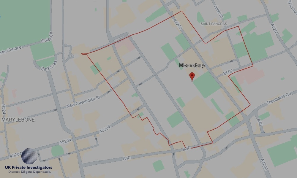 Areas of Bloomsbury our Tracing Agents operate