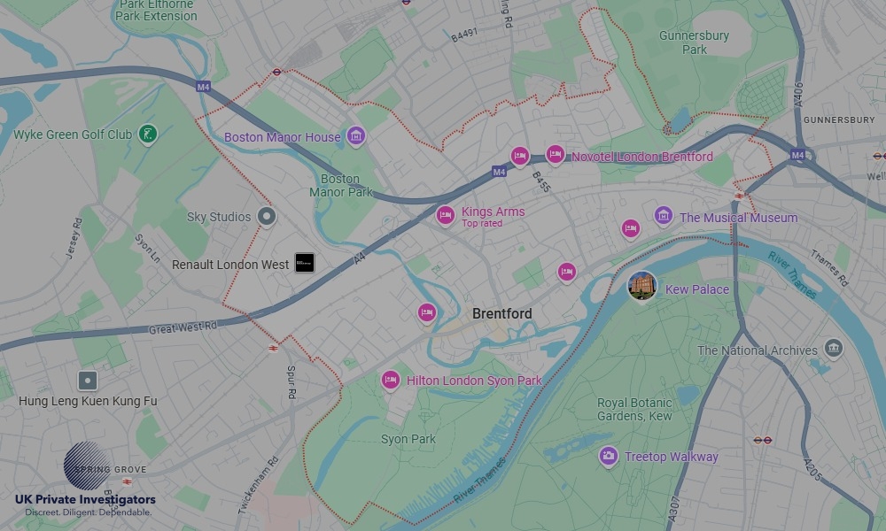 Areas of Brentford our Tracing Agents operate