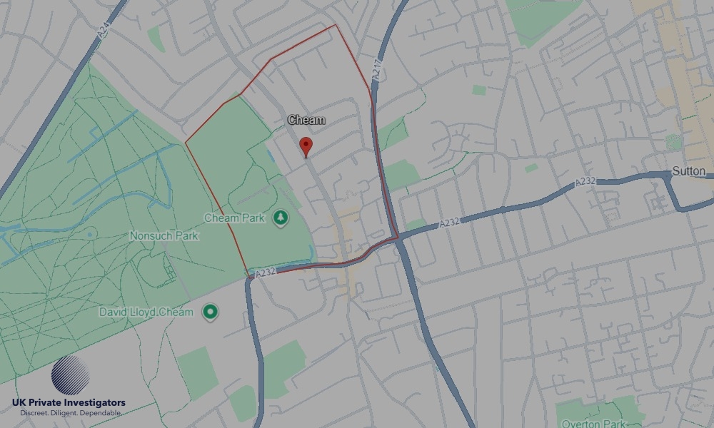 Areas of Cheam our Tracing Agents operate Areas of Cheam our Tracing Agents operate