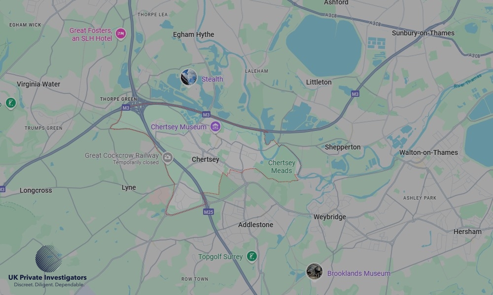 Areas of Chertsey our Tracing Agents operate