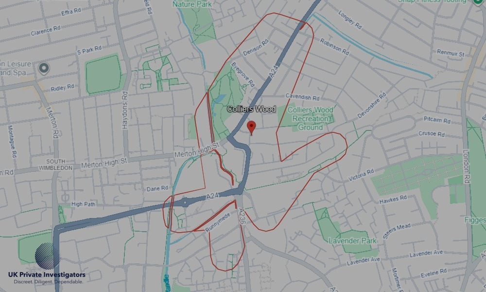 Areas of Colliers Wood our Tracing Agents operate