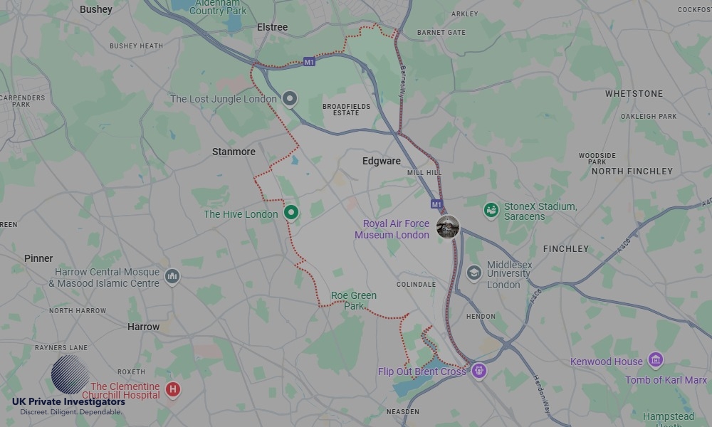 Areas of Edgware our Tracing Agents operate