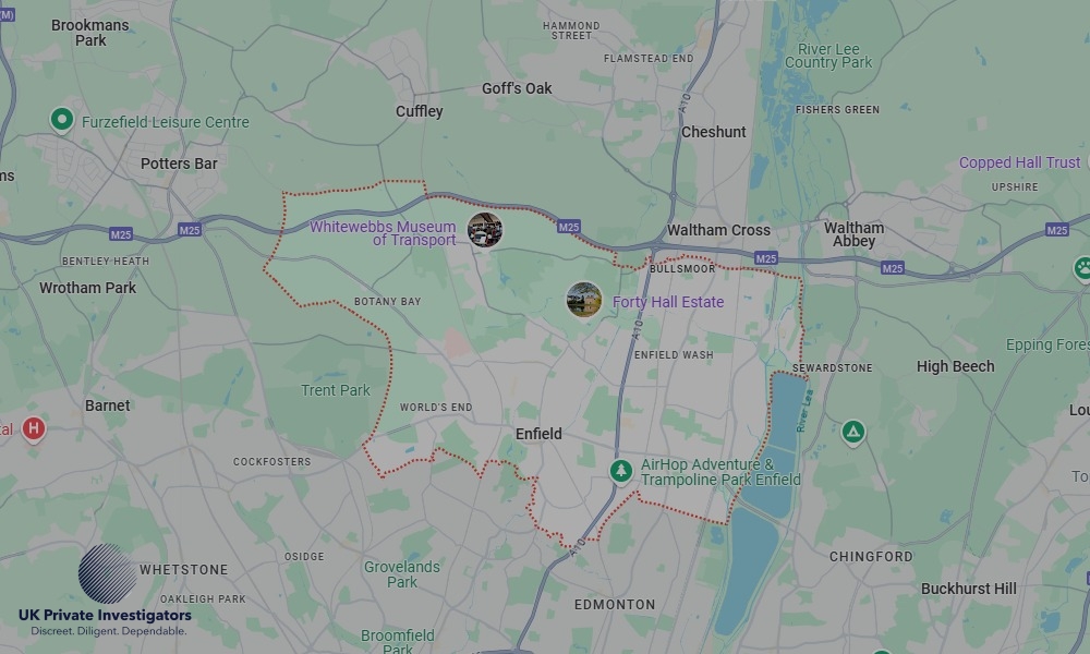 Areas of Enfield our Tracing Agents operate