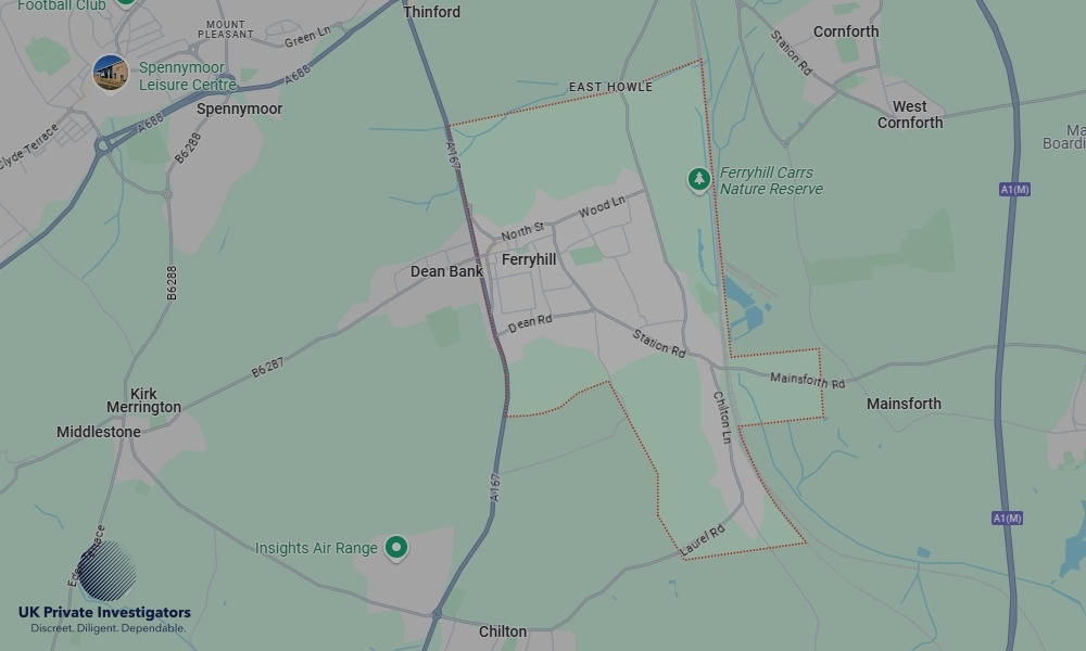 Areas of Ferryhill our Tracing Agents operate