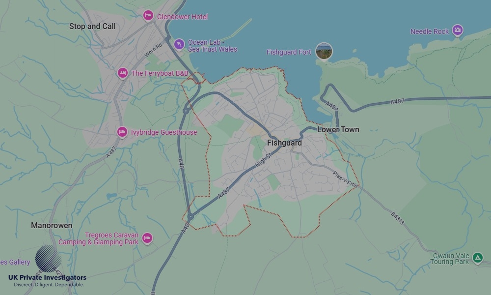 Areas of Fishguard our Tracing Agents operate