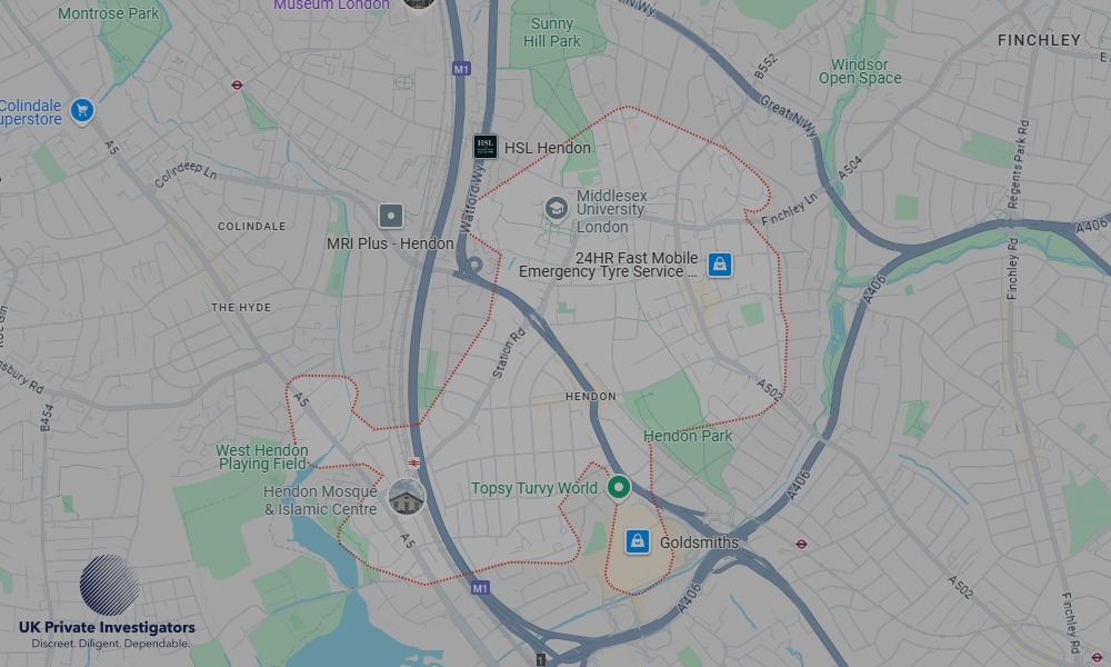 Areas of Hendon our Tracing Agents operate