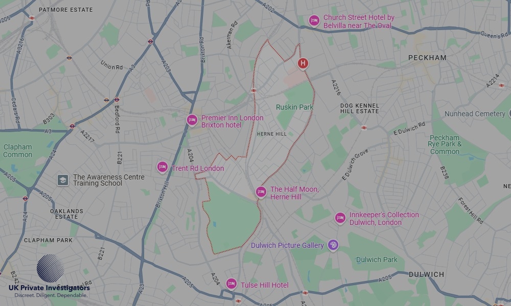 Areas of Herne Hill our Tracing Agents operate Areas of Herne Hill our Tracing Agents operate